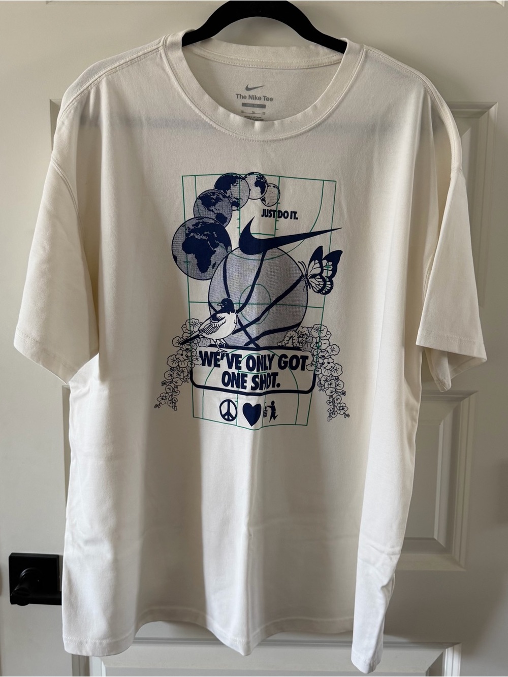 Nike White Graphic 'We've Only Got One Shot' Short Sleeve Tee